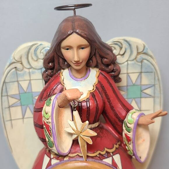 Jim Shore Holy Family Angel Figurine-For Unto Us a Child is Born-Rotating Lights - Picture 4 of 8